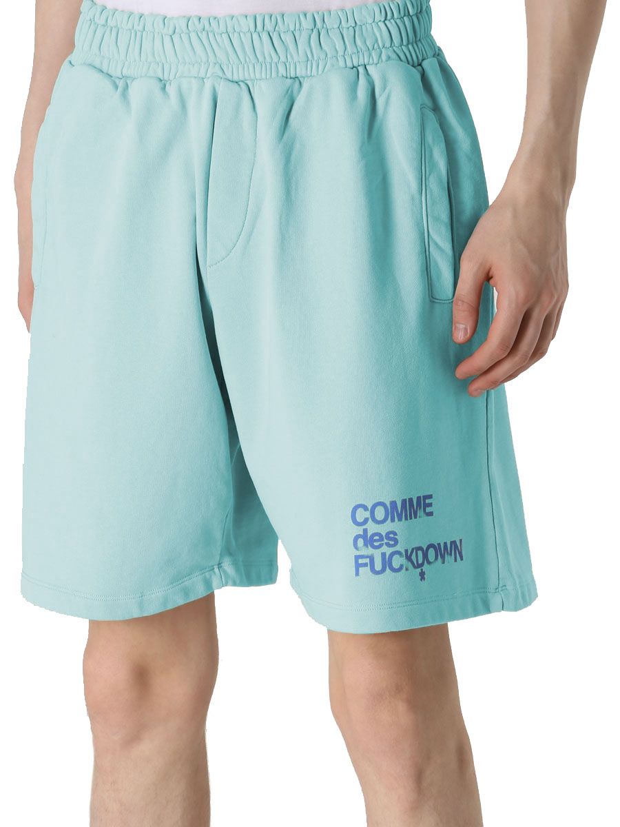 Chic Light Blue Bermuda Shorts with Logo