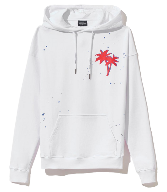 Iconic White Cotton Hooded Sweatshirt