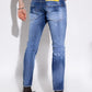 Chic Distressed Skater Denim Splatter