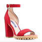 Chic Suede Lug Sole Winona Sandals in Red