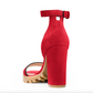 Chic Suede Lug Sole Winona Sandals in Red