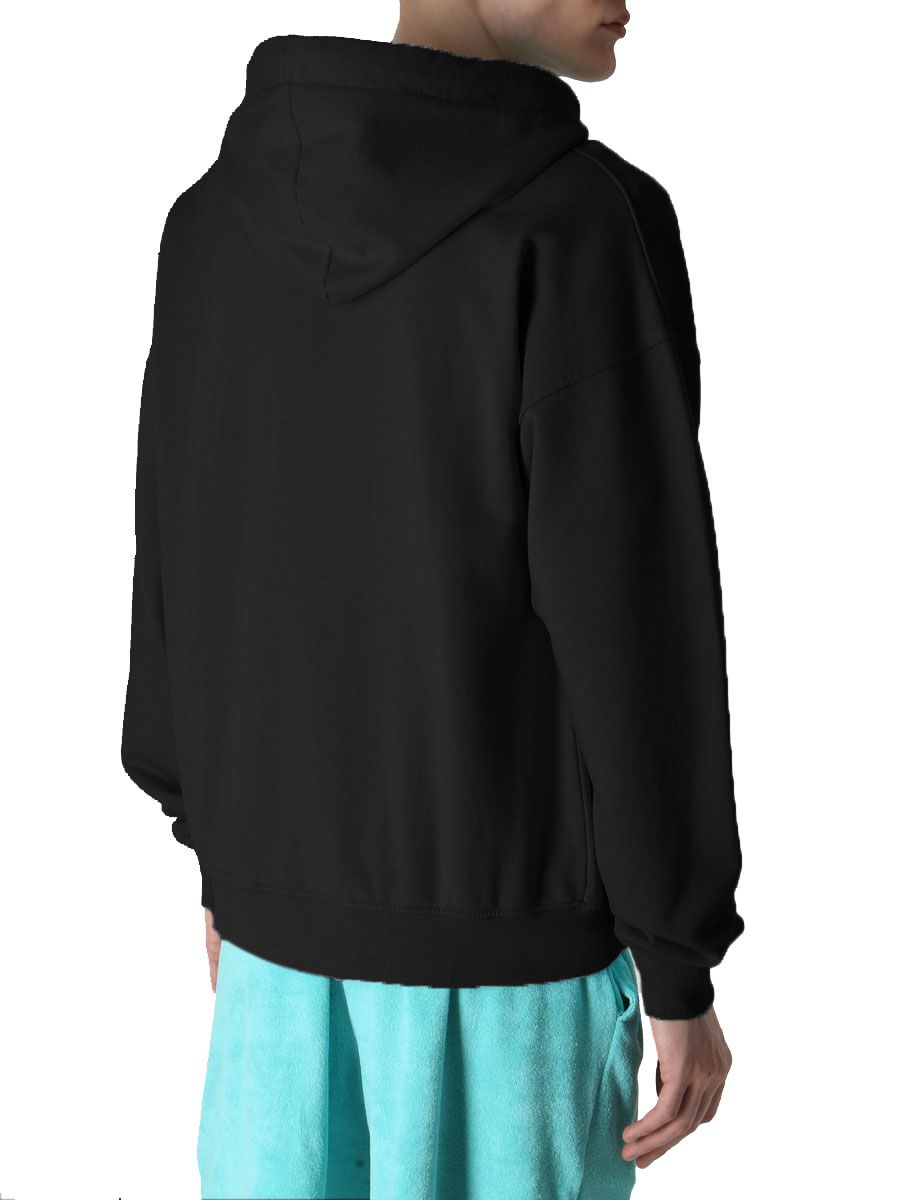 Sleek Cotton Hooded Sweatshirt with Logo Print