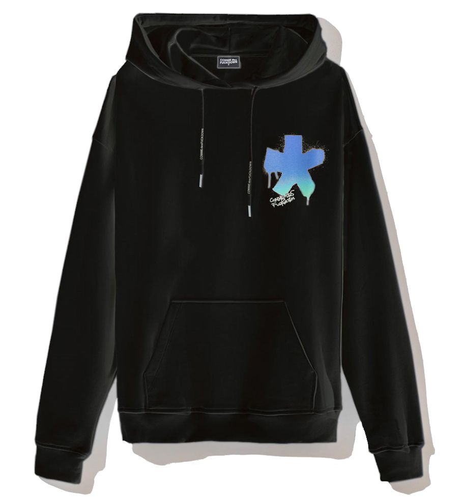 Street Edge Hooded Sweatshirt with Bold Prints