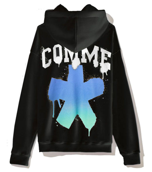 Street Edge Hooded Sweatshirt with Bold Prints