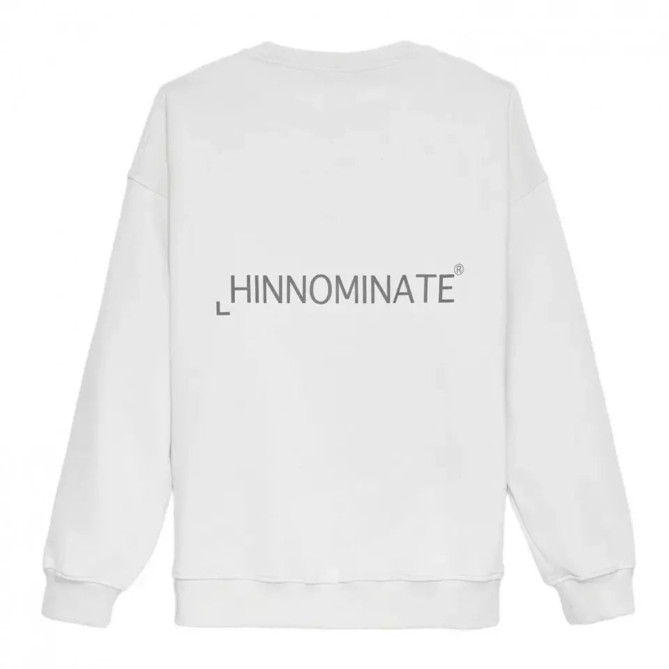 Crisp White Cotton Long Sleeve Sweatshirt