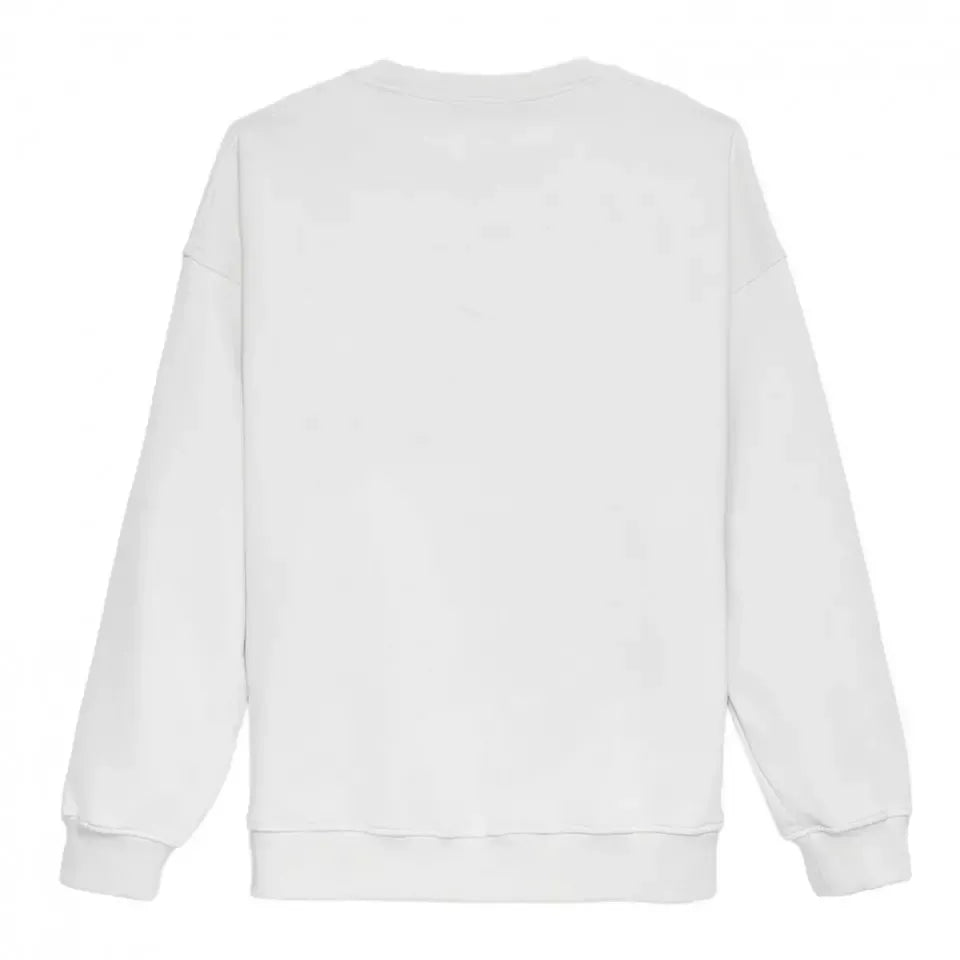 Chic Long Sleeve Cotton Sweatshirt in White