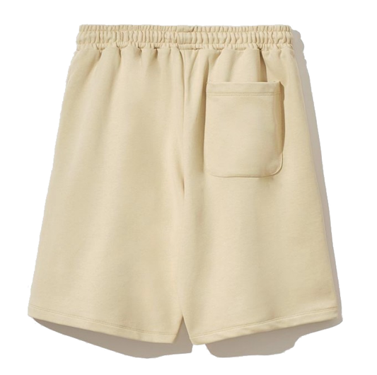 Beige Cotton Drawstring Bermuda Shorts