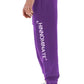 Elegant Purple Drawstring Cotton Trousers