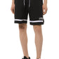 Sleek Black Bermuda Shorts with Logo Detail