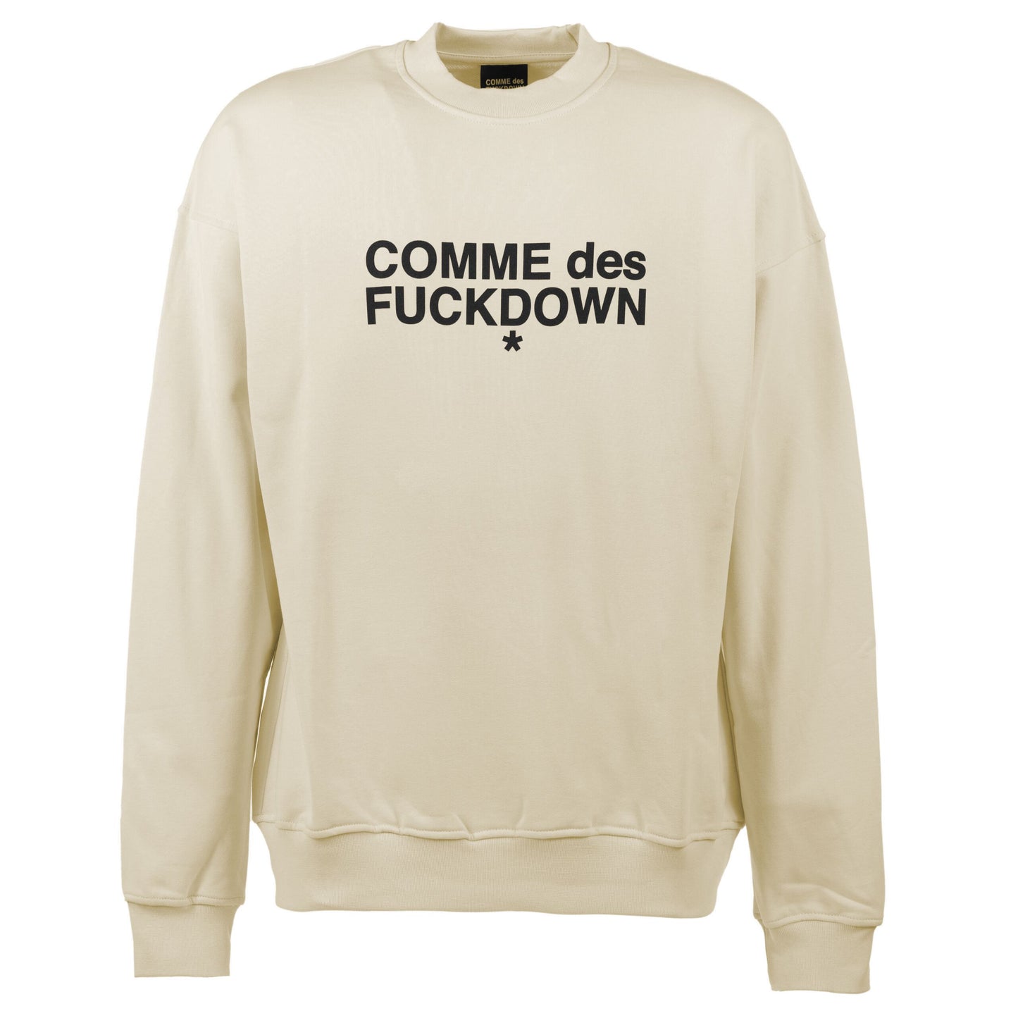 Beige Cotton Crewneck Logo Sweatshirt