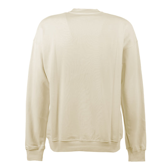 Beige Cotton Crewneck Logo Sweatshirt