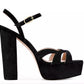 Curved Vamp Cutout Suede Platforms