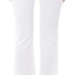 Chic White Flared Pants with Gold Chain Accent