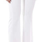 Chic White Flared Pants with Gold Chain Accent