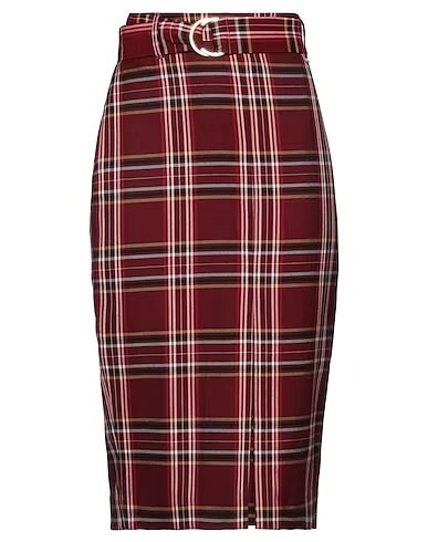 Chic Plaid Belted Midi Sheath Skirt