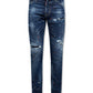 Navy Cool Guy Tapered Splatter Jeans