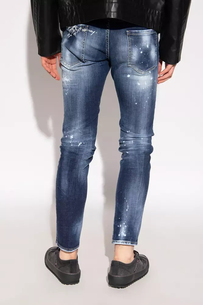 Chic Cool Guy Paint-Splattered Jeans