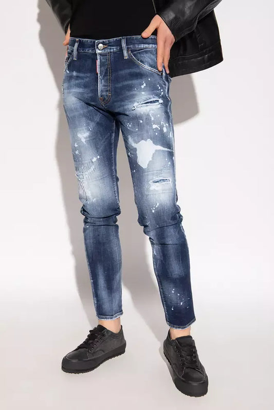 Chic Cool Guy Paint-Splattered Jeans