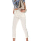 Chic White Cigarette Pants with Side Pockets