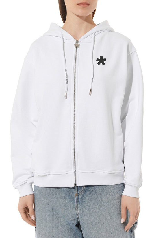 Chic Symbol Print Zip Hoodie