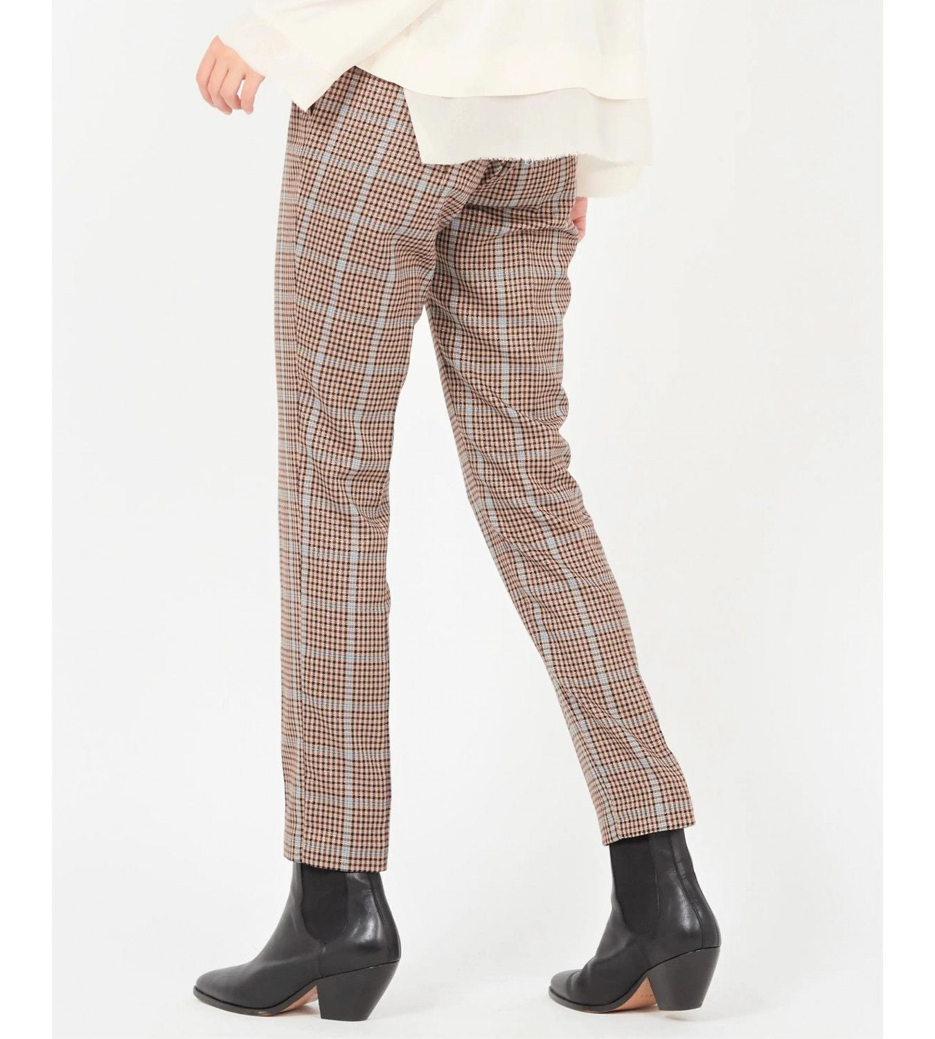 Chic Cigarette Cut Lurex-Detail Trousers