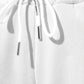 Chic White Logo Print Stretch Sweatpants