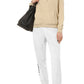 Chic White Logo Print Stretch Sweatpants