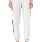 Chic White Logo Print Stretch Sweatpants