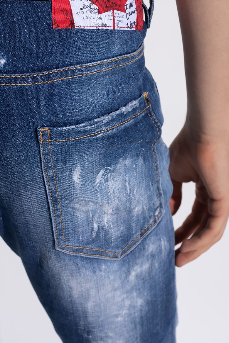 Skater Distressed Jeans with Paint Splatter