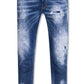 Skater Distressed Jeans with Paint Splatter