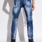Skater Distressed Jeans with Paint Splatter