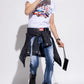 Skater Distressed Jeans with Paint Splatter