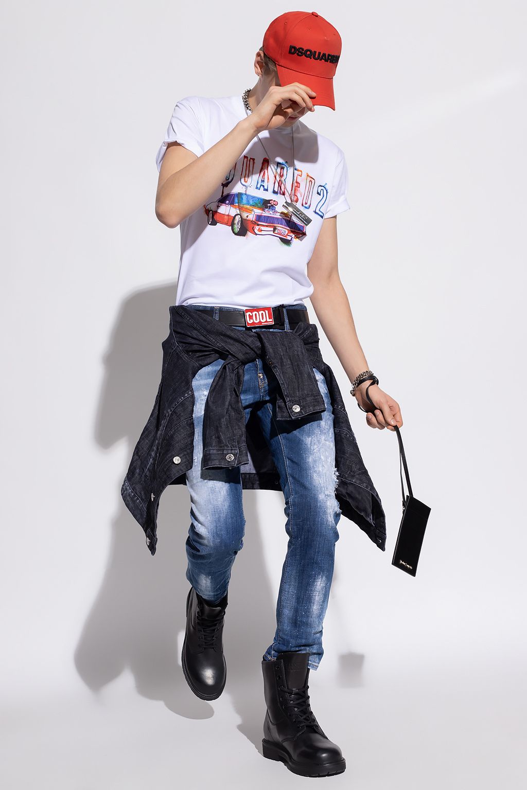 Skater Distressed Jeans with Paint Splatter