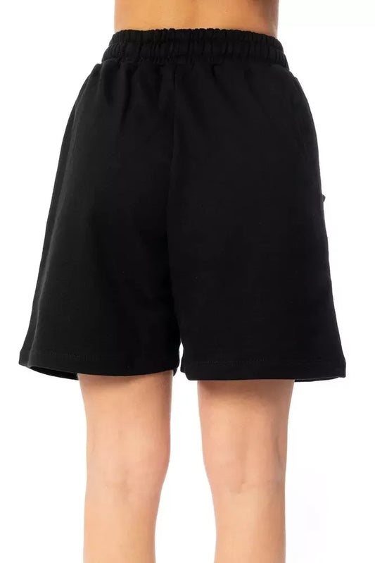 Chic Fleece Bermuda Shorts with Logo Detail