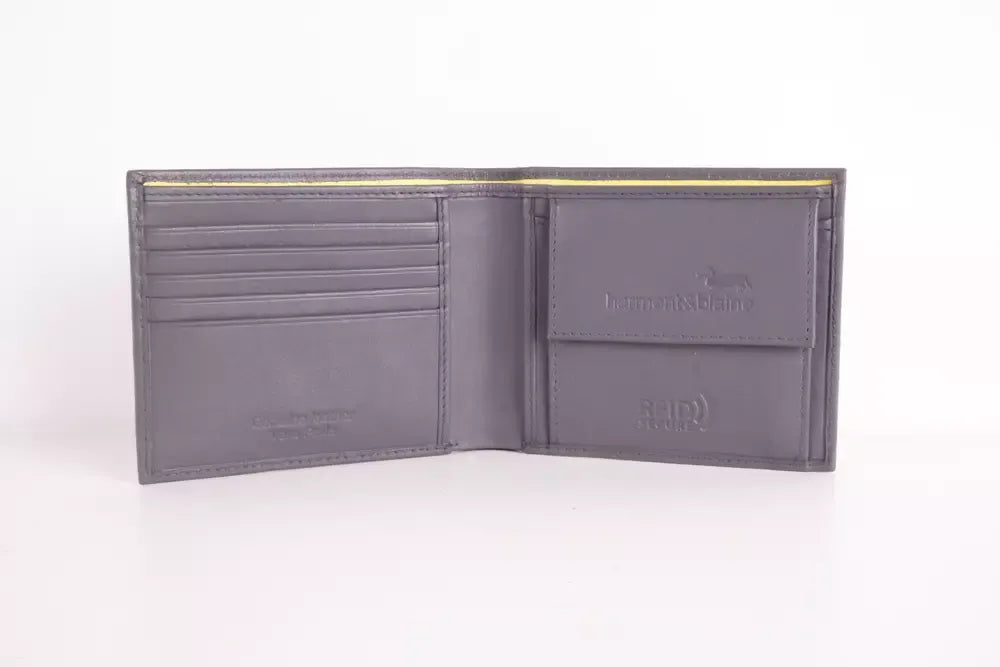 Sleek Calfskin Leather Wallet with RFID Protection