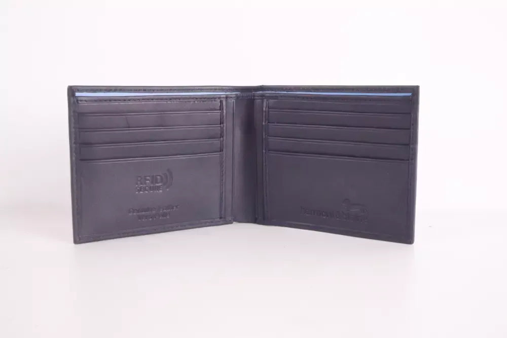 Elegant Blue Calfskin Leather Wallet