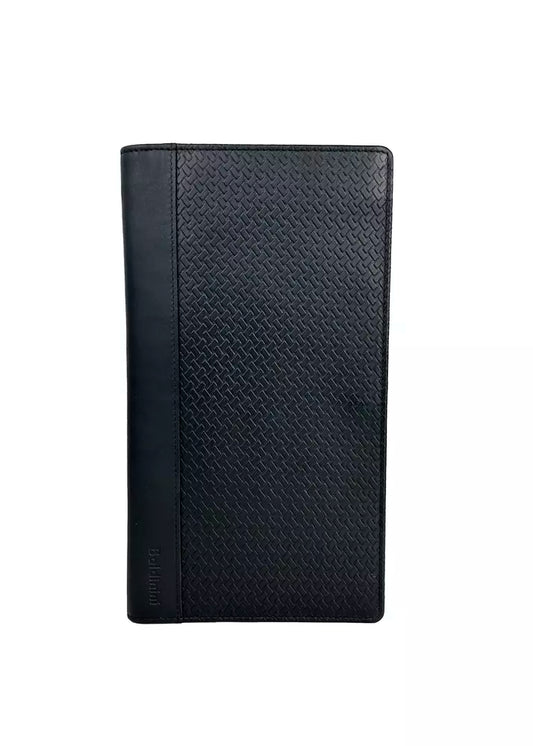 Elegant Black Leather Vertical Wallet