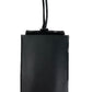 Sleek Calfskin Leather Cell Phone Wallet in Black