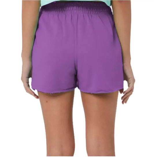 Chic Purple Cotton Shorts with Logo Detail