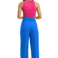 Elegant Blue Soft Pants with Zipper Detail