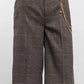 Plaid Bermuda Shorts with Chain Detail