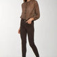 High-Waisted Slim Fit Trousers With Seams Detail