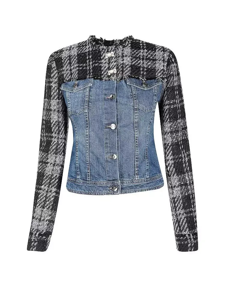 Chic Denim Jacket with Lurex Details