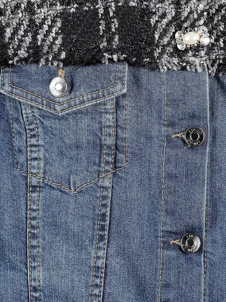 Chic Denim Jacket with Lurex Details