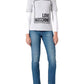 Chic Gray Long-Sleeved Cotton Tee with Logo