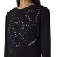 Rhinestone Heart Embellished Cotton Tee