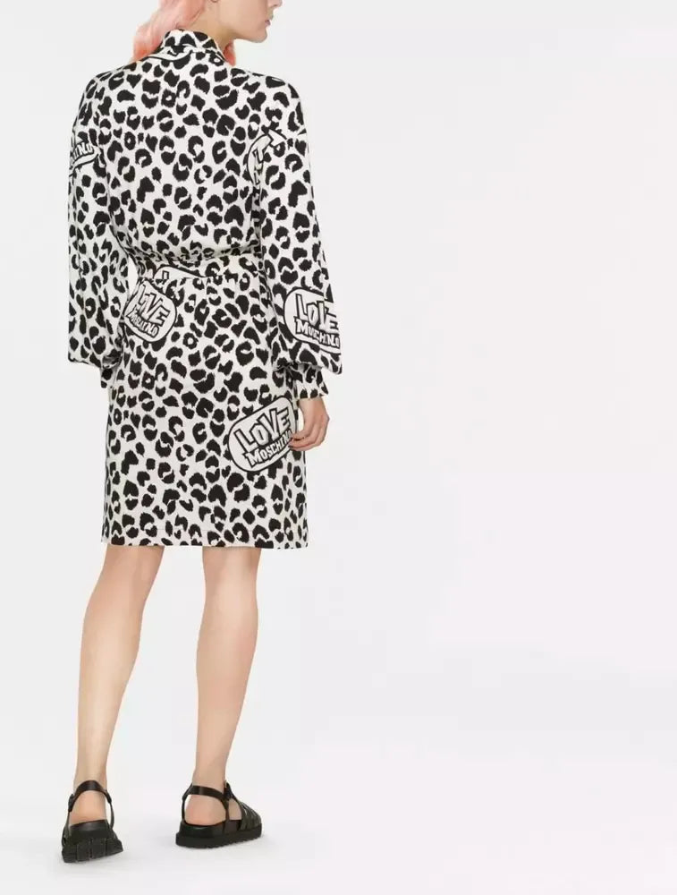 Chic Monochrome Leopard Dress