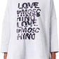 Glittered Cotton Oversized Sweatshirt - Grey