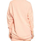 Chic Pink Sweatshirt Dress with Eco-Leather Logo