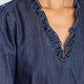 Elegant Dark Blue Denim Flare Dress
